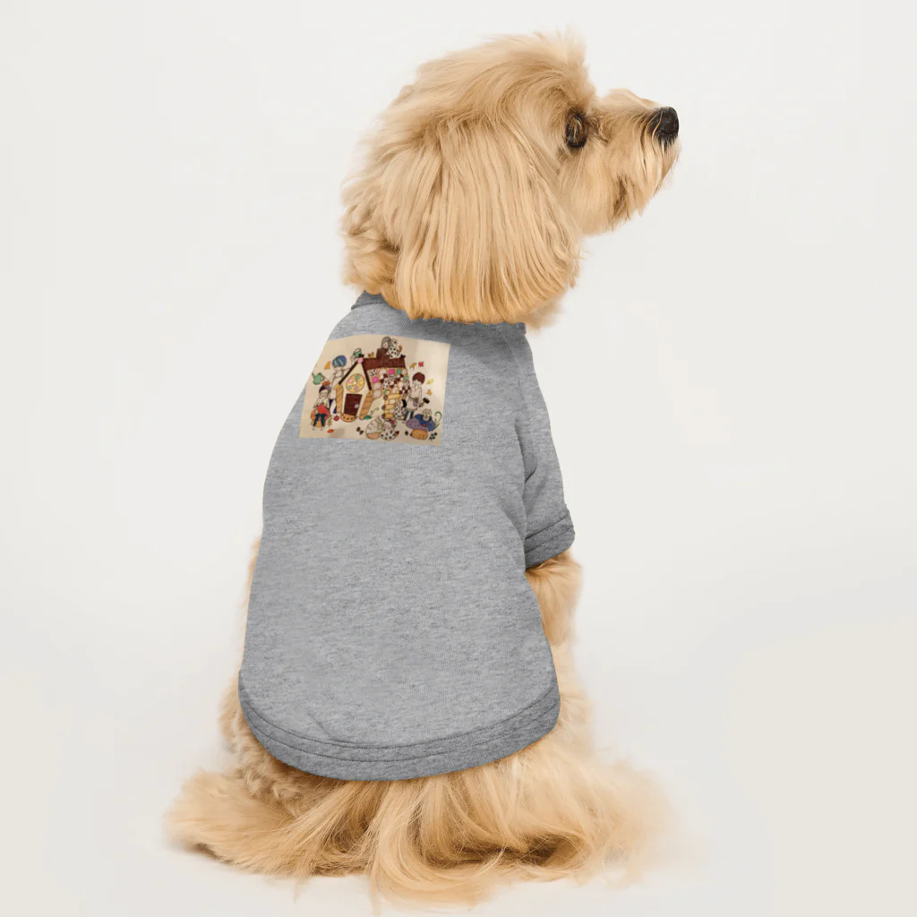 Kanabe studioのお菓子の国のブレイクタイム Dog T-shirt