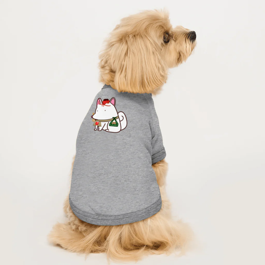 ムンムン&キュピロニウスのアトリエSUZURI店のお伊勢参りに辿り着けないおかげ犬さん  Dog T-shirt