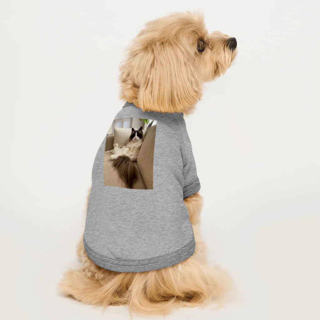 はちわれ屋の座る諭吉 Dog T-shirt