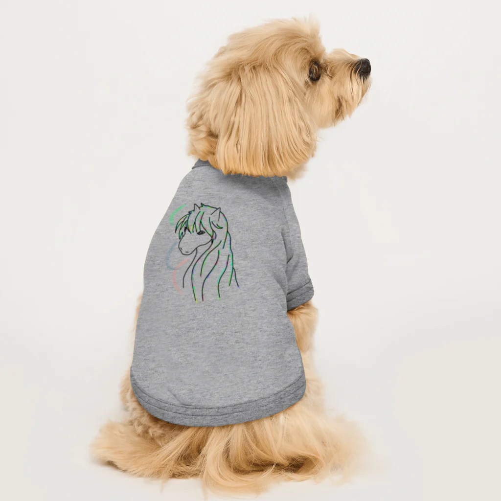 greetenの馬　カラフルラインアート　 Dog T-shirt