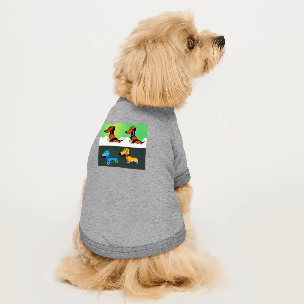 Masterpiece Makerのダックス行進中 Dog T-shirt