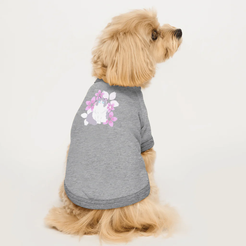 Kotetsu diary(SUZURI店)のラグドール×桜 Dog T-shirt