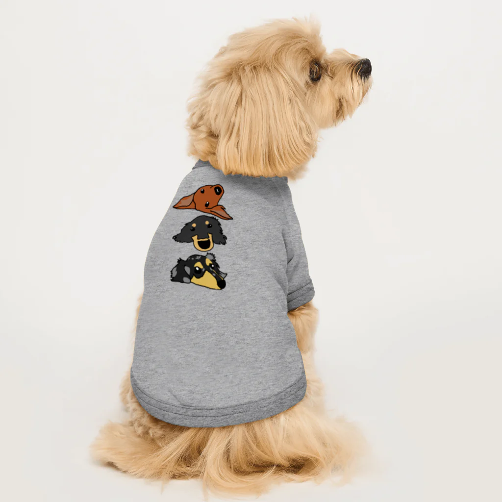 ダックス雑貨ひなたの3Dachs Dog T-shirt