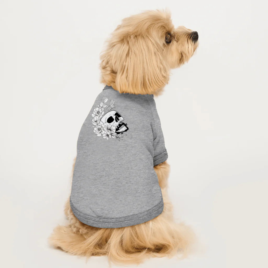キッチンファラオのドクロフラワー Dog T-shirt
