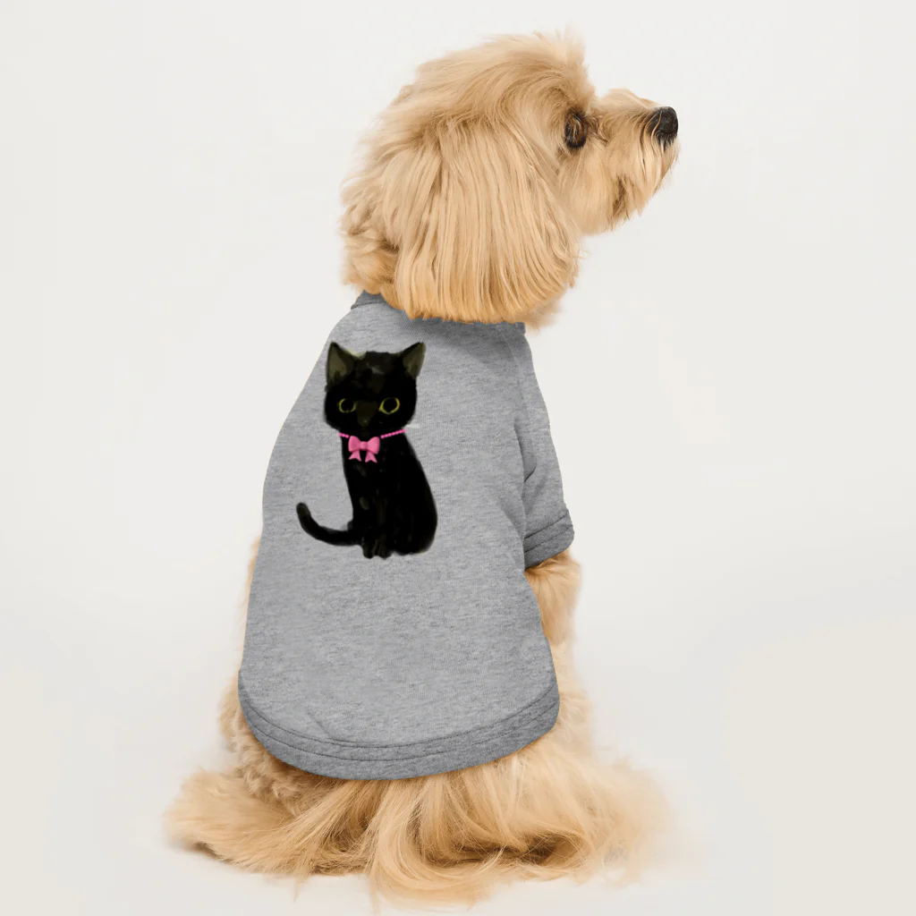 monamona1115の黒猫柄シャツ Dog T-shirt