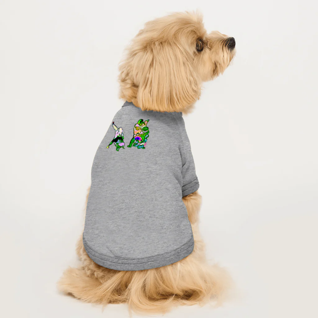 🍩tarojiro(たろじろ) shop🍩の泥試合ダンスバトル Dog T-shirt