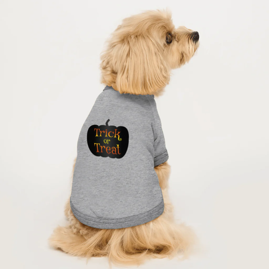 Drecome_Designのトリックオアトリートカボチャ Dog T-shirt