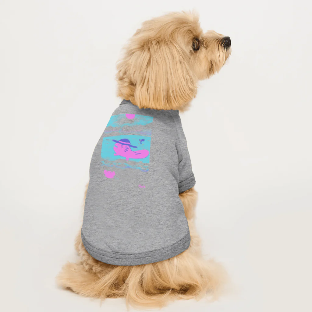 えにぐまストアの夏の海とウーパールーパー Dog T-shirt