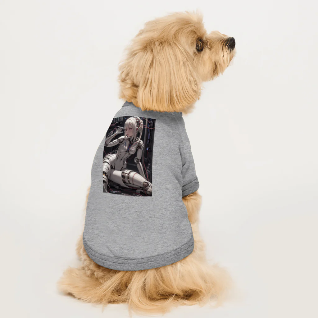 メカニカルシンセゾンビオンラインのメカニカルシンセゾンビガールのイラストのグッズ　#3 Dog T-shirt