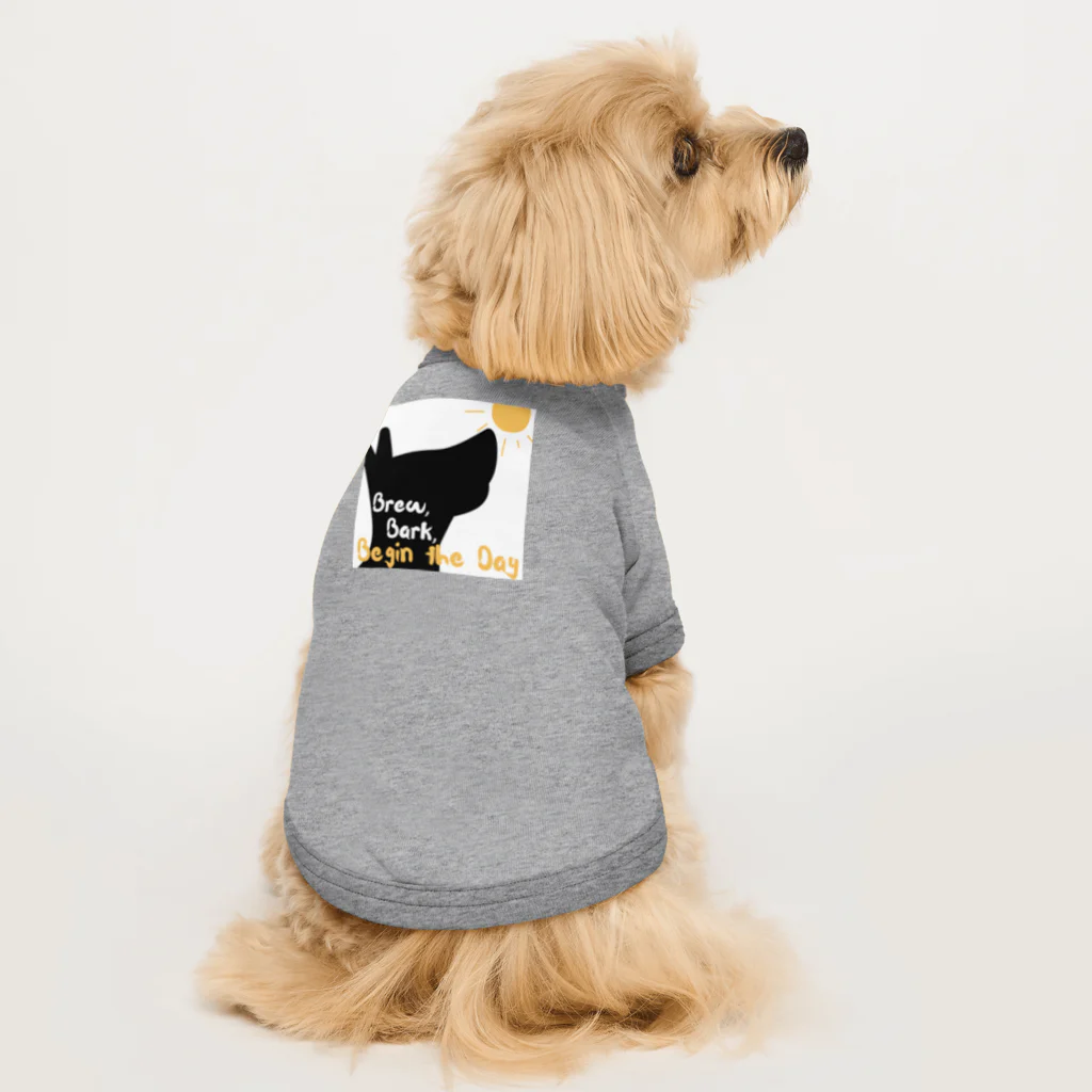 BarkingBeatsのBrew, Bark, Begin the Day Dog T-shirt