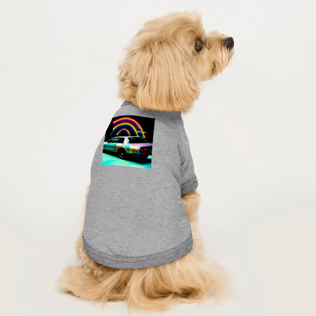 udominの虹色の車 Dog T-shirt