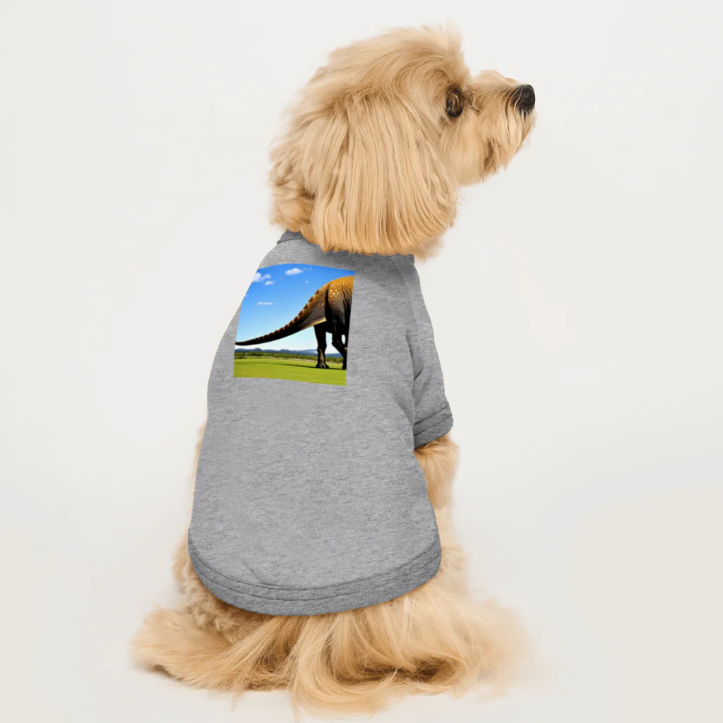 サウルス工房の恐竜のしっぽ Dog T-shirt