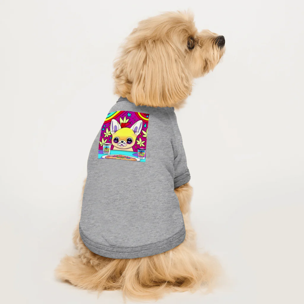 チワワ愛好家ショップのチワワとの楽しい朝食☆ホットケーキとバターの魔法 Dog T-shirt