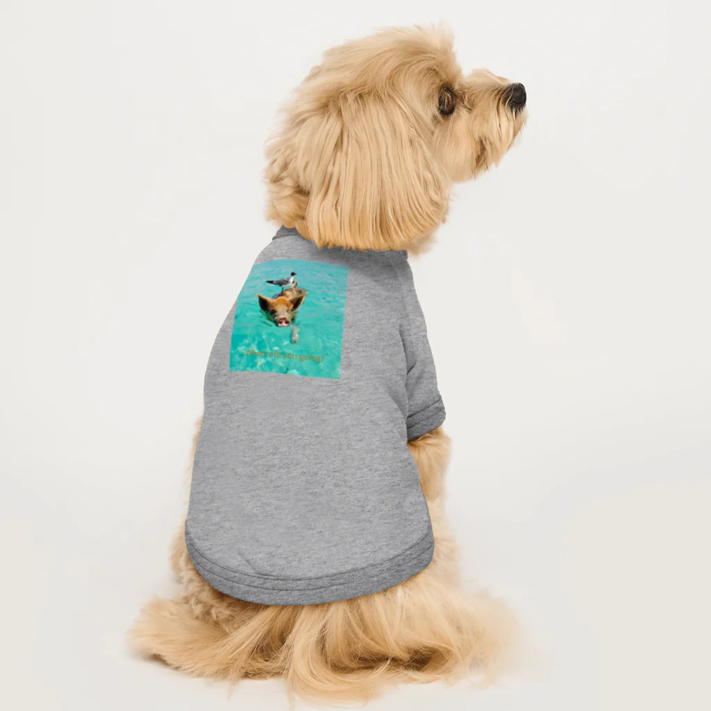 MOMOTAKAショップの海のかけら - ピグとバード Dog T-shirt