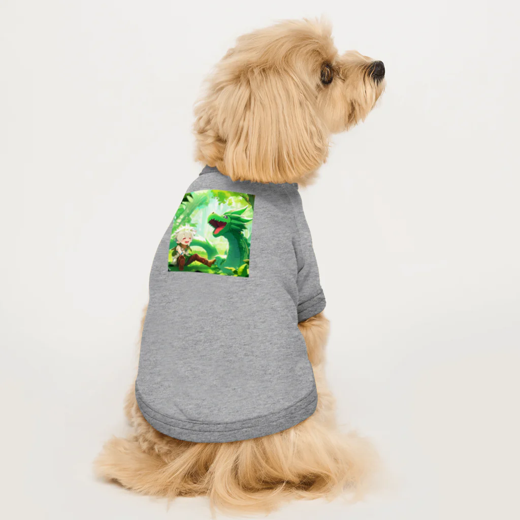 Wakuryuのチャーリーと遊ぶ森龍ルーニー Dog T-shirt