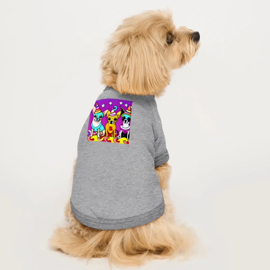 チワワ愛好家ショップのかぼちゃ大騒動！ハロウィン・チワワトリオの楽しいパーティー Dog T-shirt