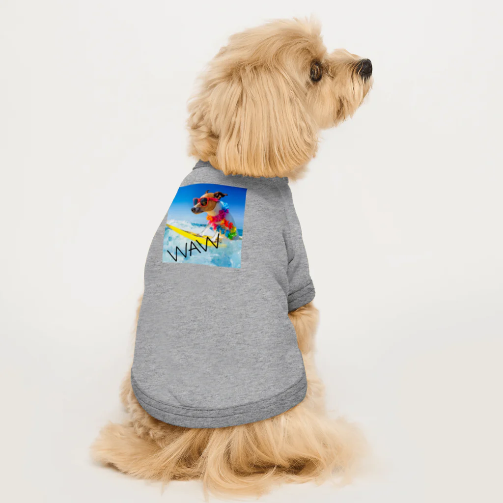 HANIの犬 サーフィンデザイン ドッグTシャツ