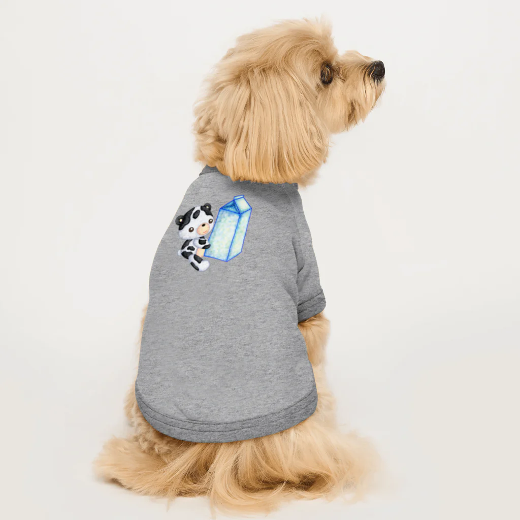 satoayaのアニマルカフェのドリンクマ　ミルク Dog T-shirt