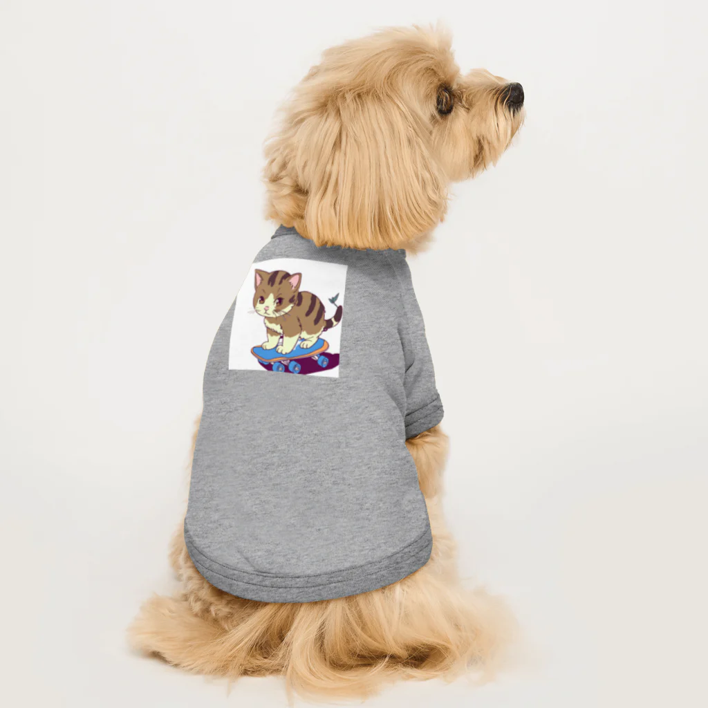 可愛い猫ちゃんのスケボー猫ちゃん Dog T-shirt