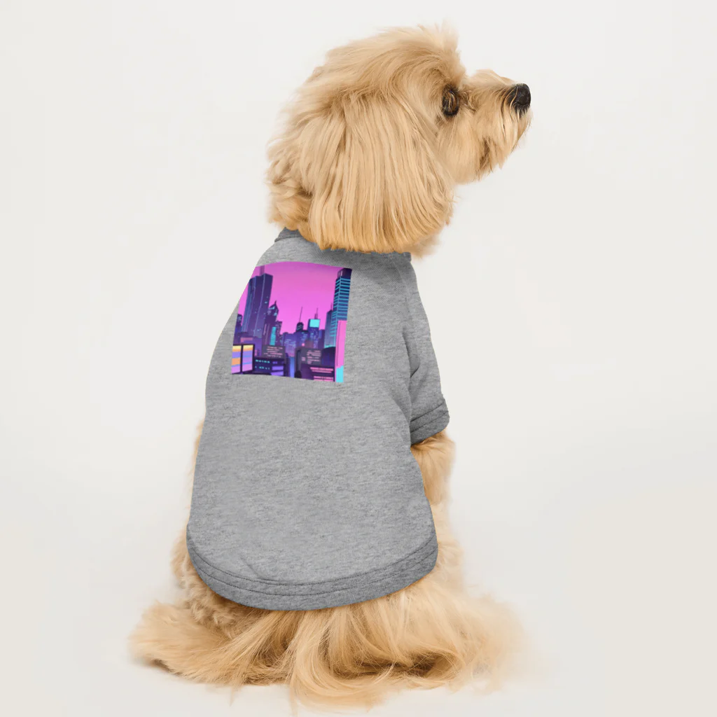 LEONのネオンな街並み Dog T-shirt