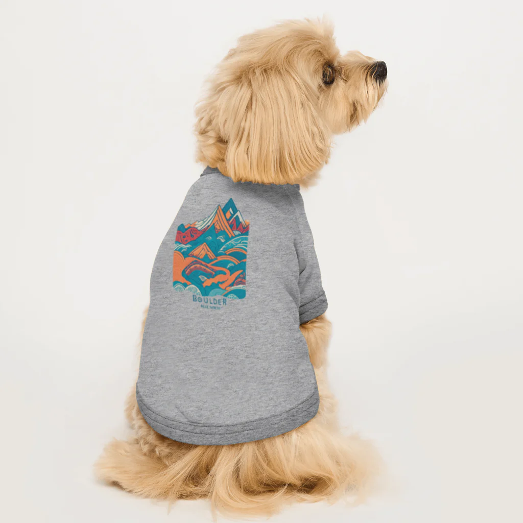 aokitaの【BLUE NORTH】ボルダーデザイン5 Dog T-shirt