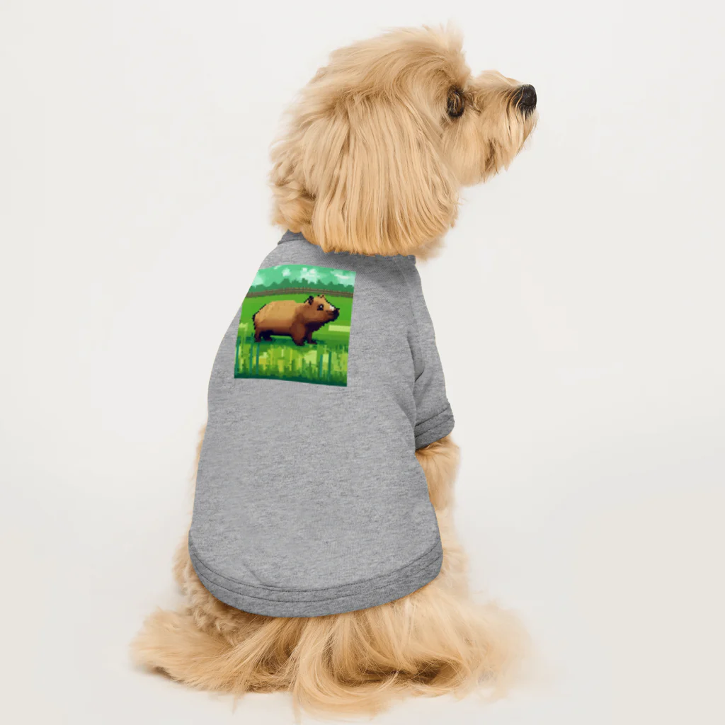 川島商店のカピバラ（草原） Dog T-shirt