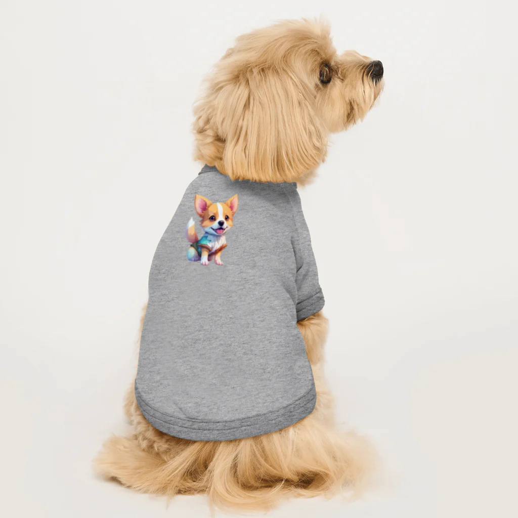 pondLeisurelyのカラフルで愛らしい子犬 Dog T-shirt