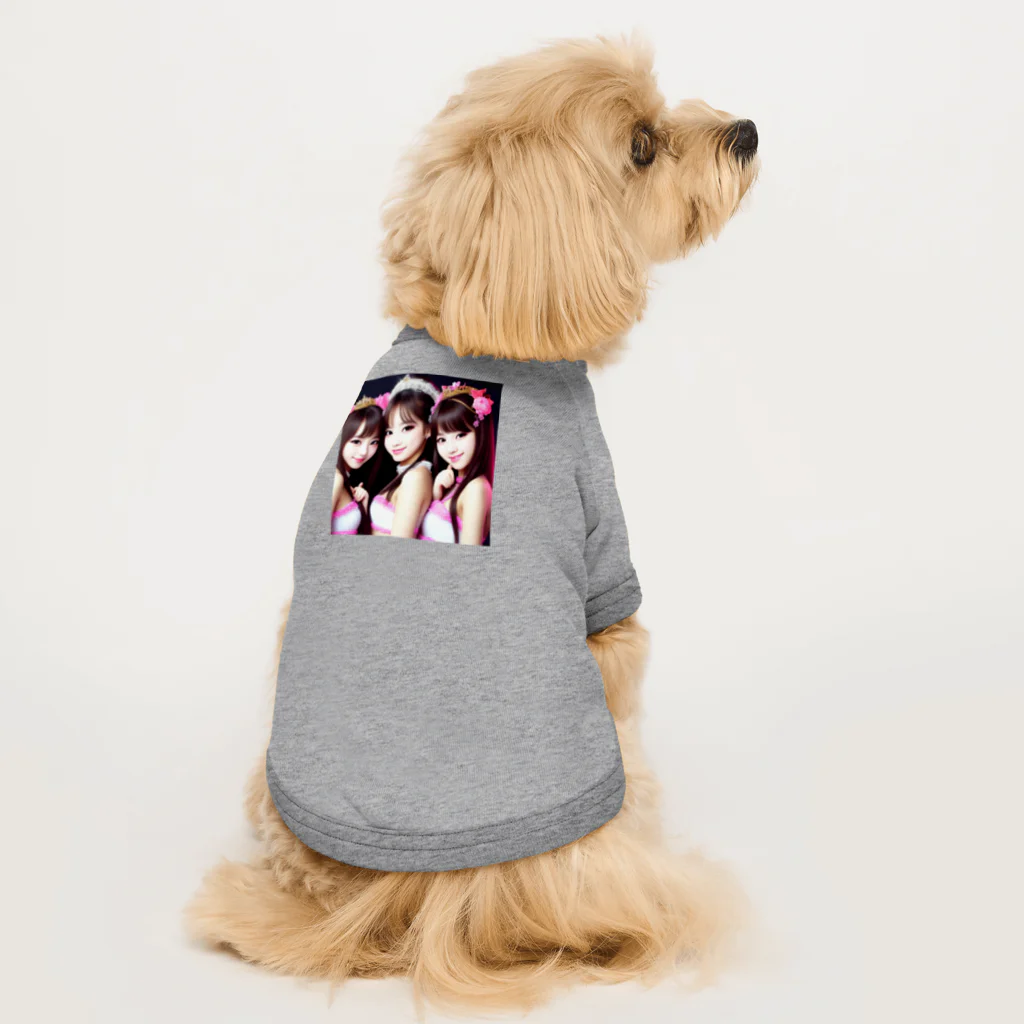 KSK SHOPの美少女アイドルグループ Dog T-shirt