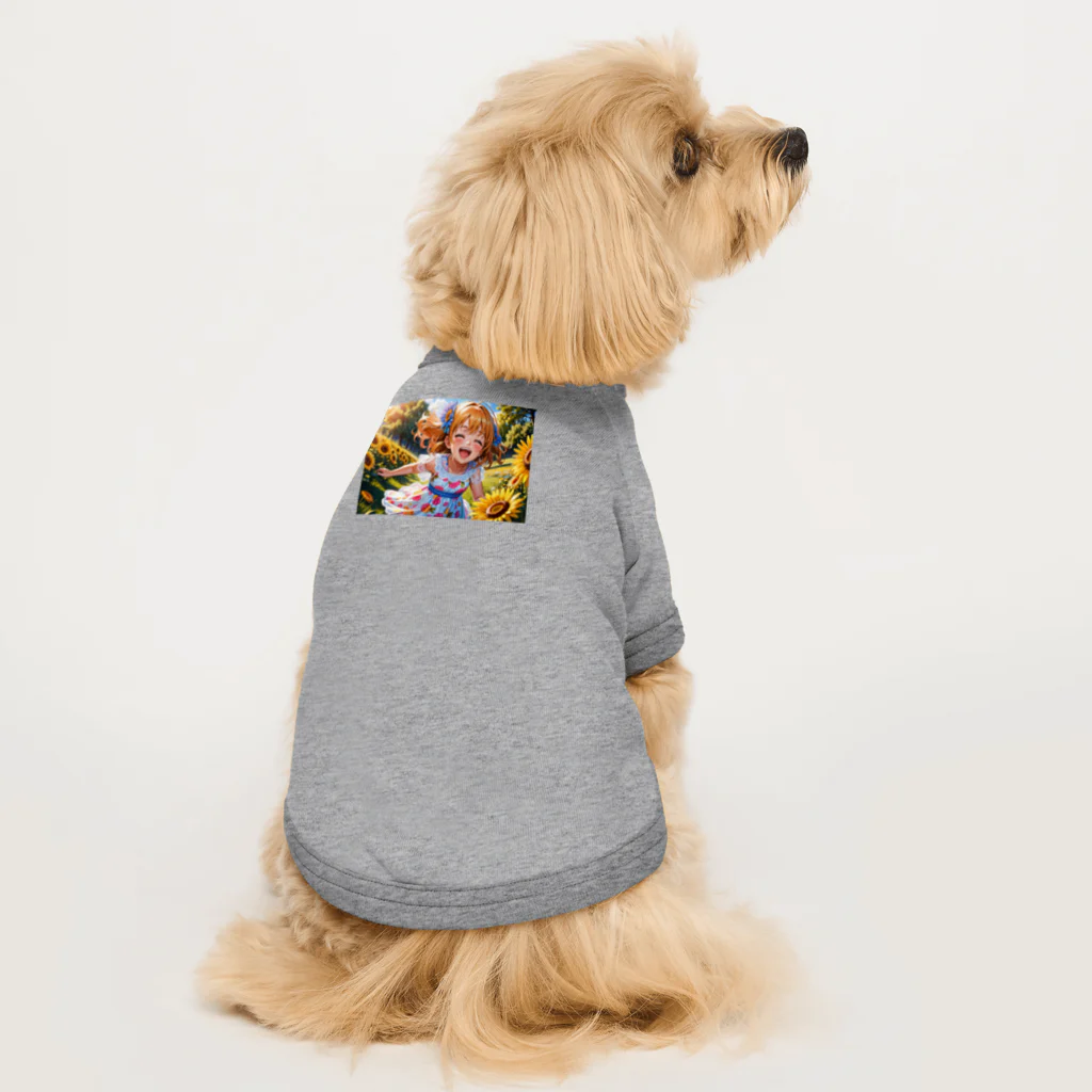 poketuのかわいい少女のイラストグッズ Dog T-shirt