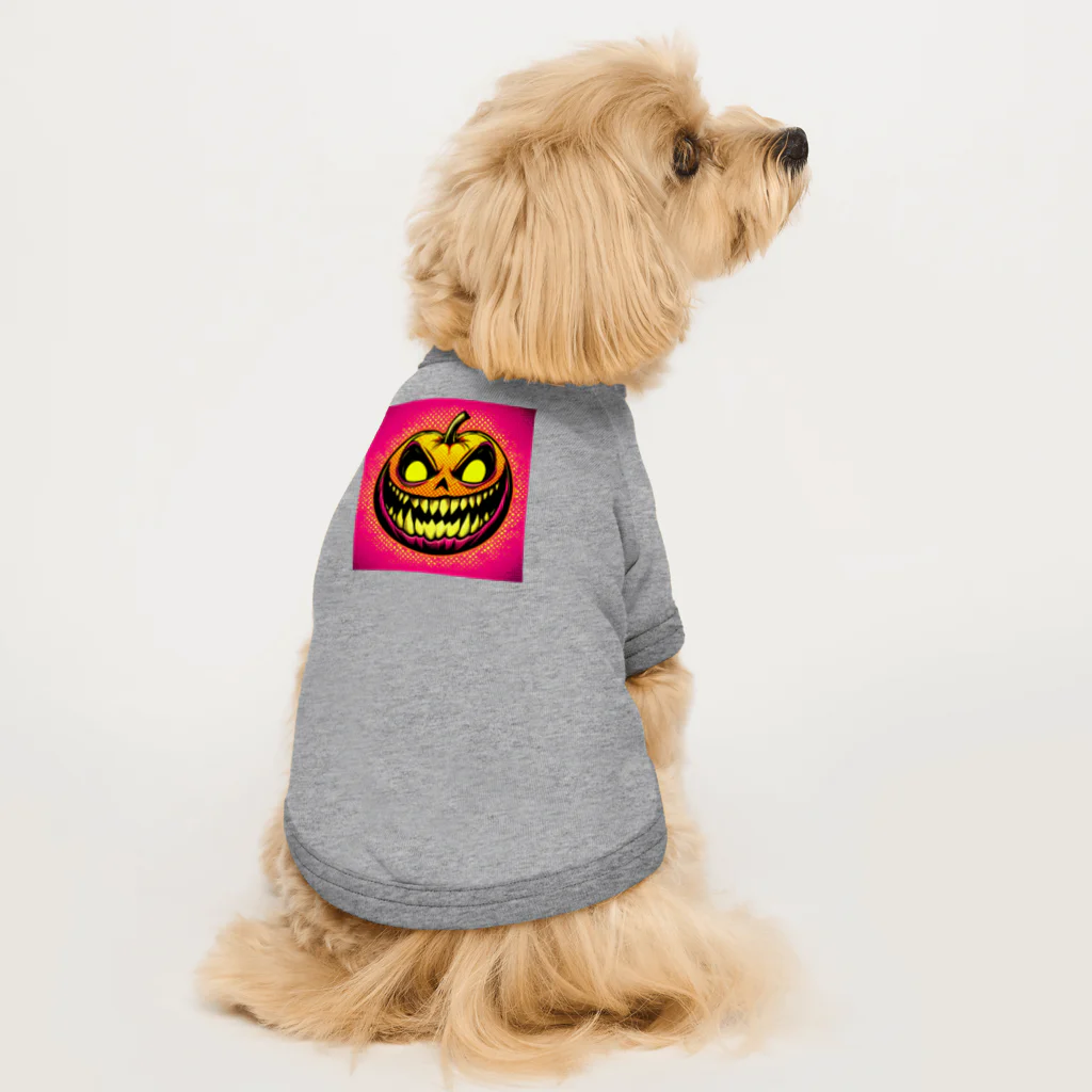 suncraft.Rのハッピーハロウィン！怖いかぼちゃのポップアート Dog T-shirt