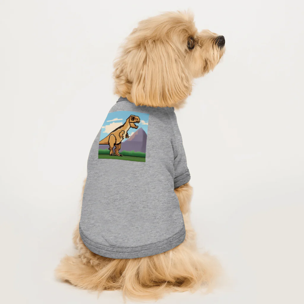 ROCKSWEBのドット絵　パキケファロサウルス Dog T-shirt