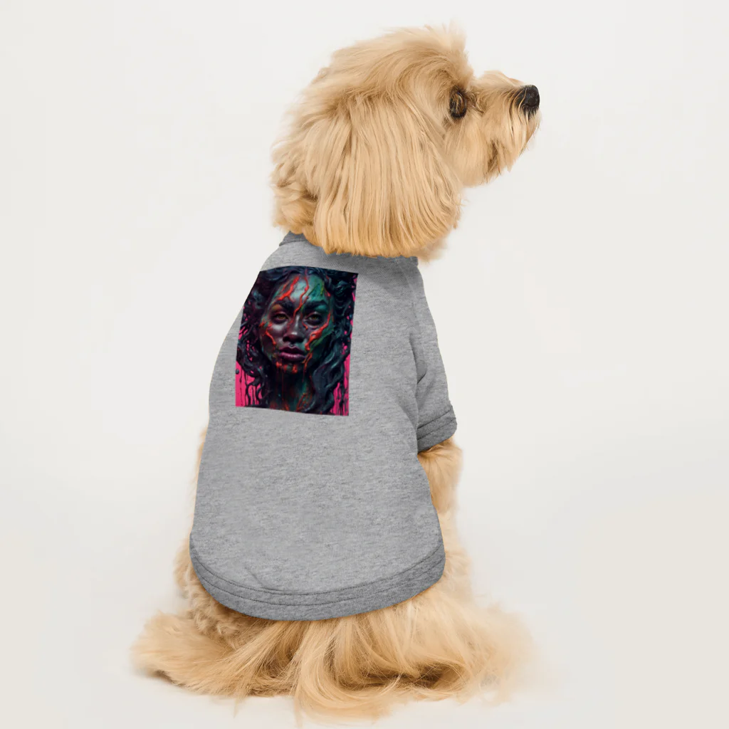 ワンダーワールド・ワンストップのミステリアスなダークウルフの女性② Dog T-shirt