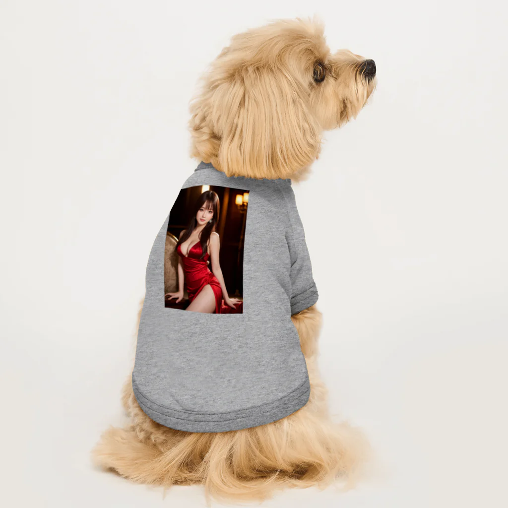 AI Lucy(ルーシー)の赤いドレスの彼女 Dog T-shirt