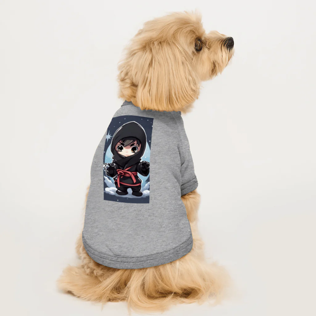 ニンニン忍者パンのとっても小さな忍者さんのキュートなイラスト入り Dog T-shirt