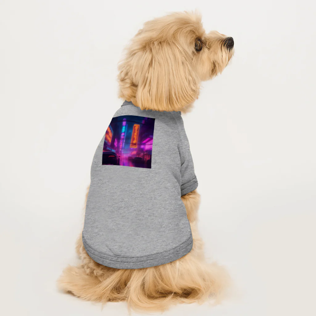 rico_121の雨のネオン街 Dog T-shirt