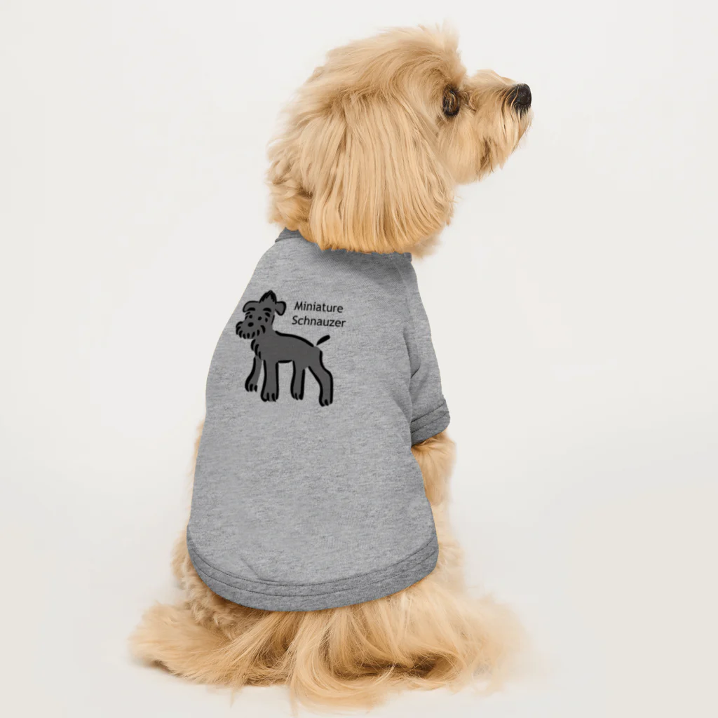 ミニシュナグッズのお店のブラック 耳垂モヒ Dog T-shirt