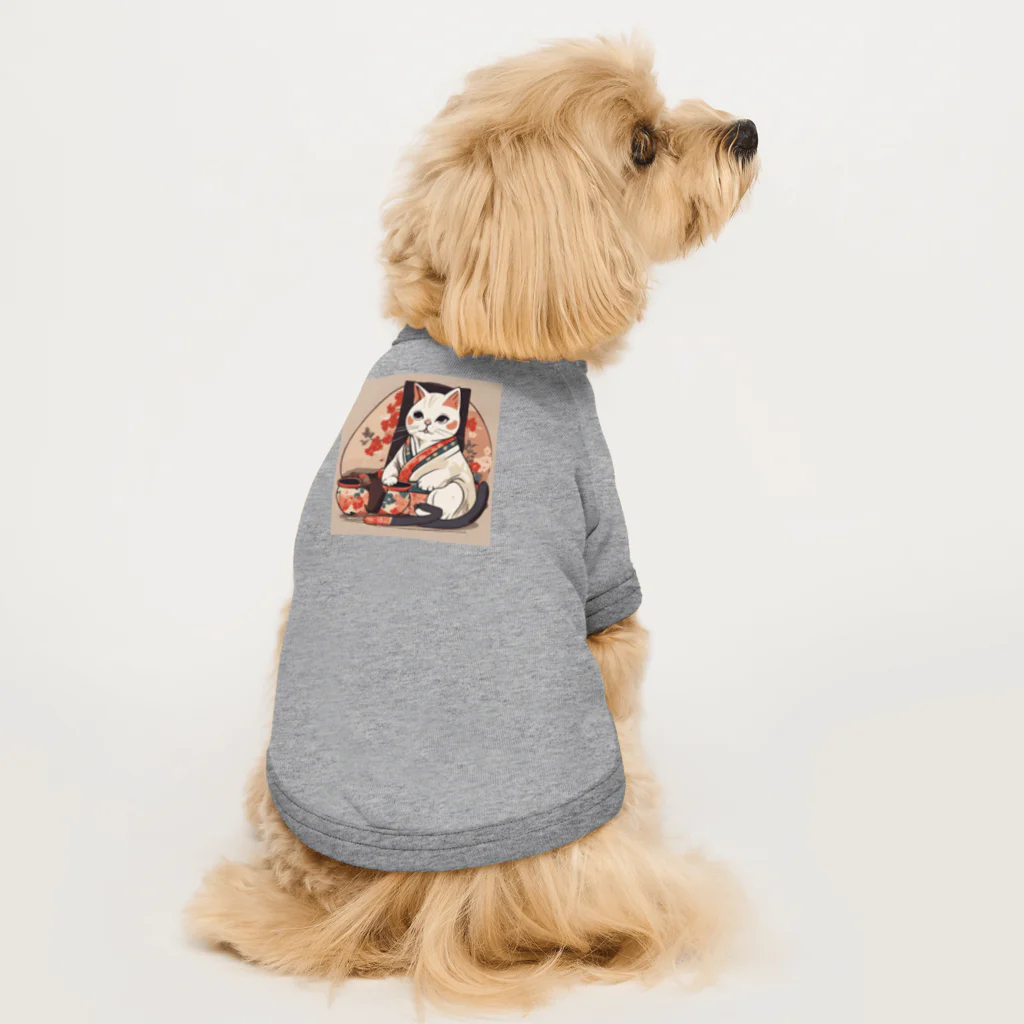 Happyxsmileの和風白猫 Dog T-shirt