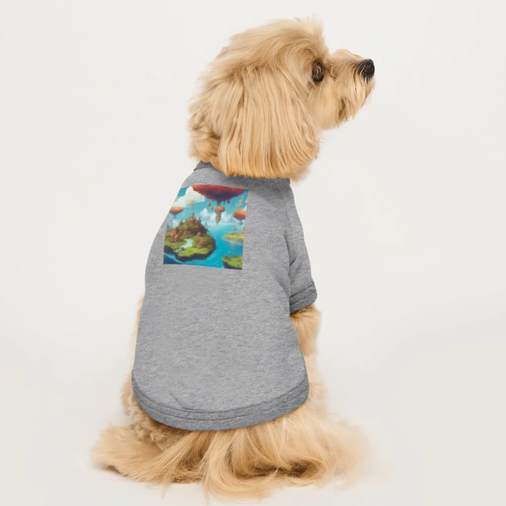 G7のショップの 幻想の浮遊アイランド コレクション（Fantastical Levitating Islands Collection） Dog T-shirt
