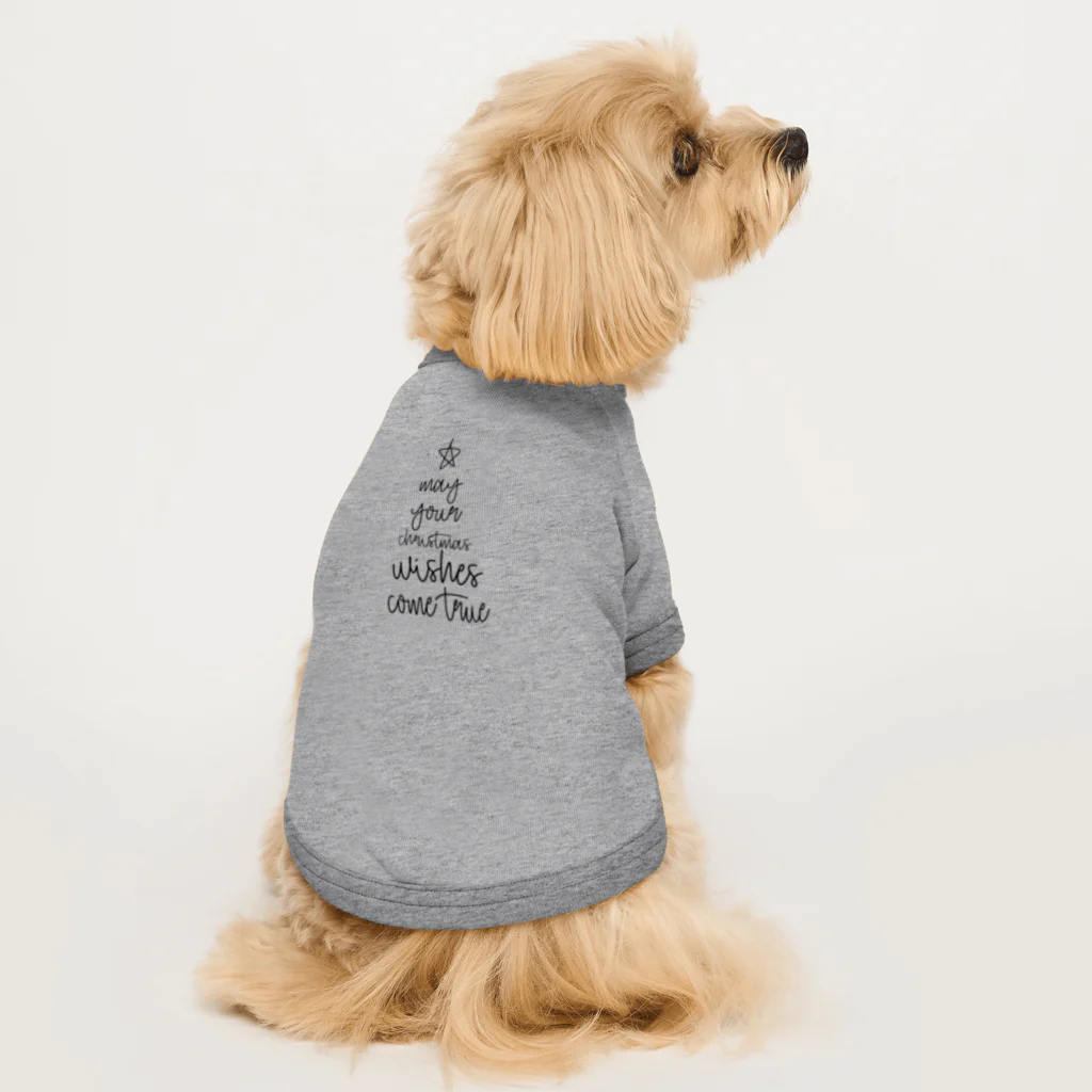 brownのクリスマスツリー英文デザイン Dog T-shirt
