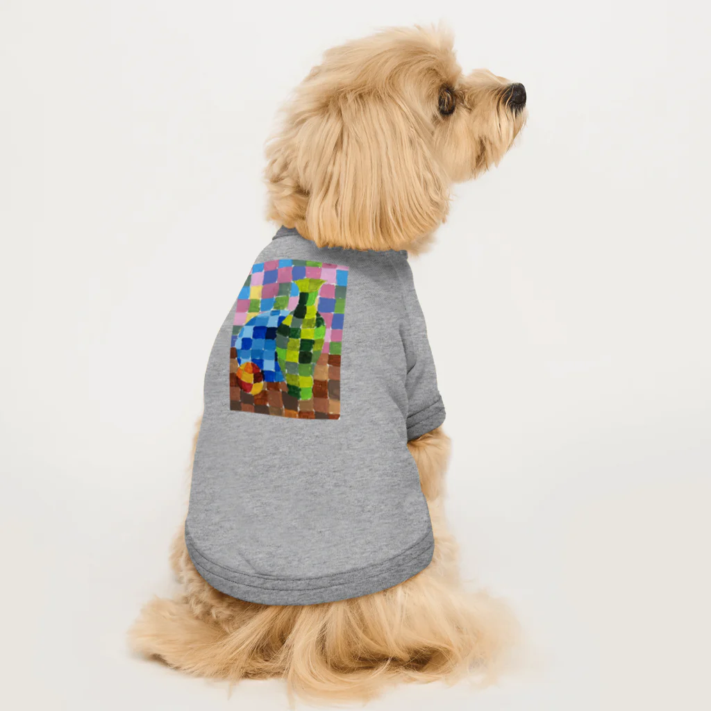 rituhouのカラフルグリッド・コレクション Dog T-shirt