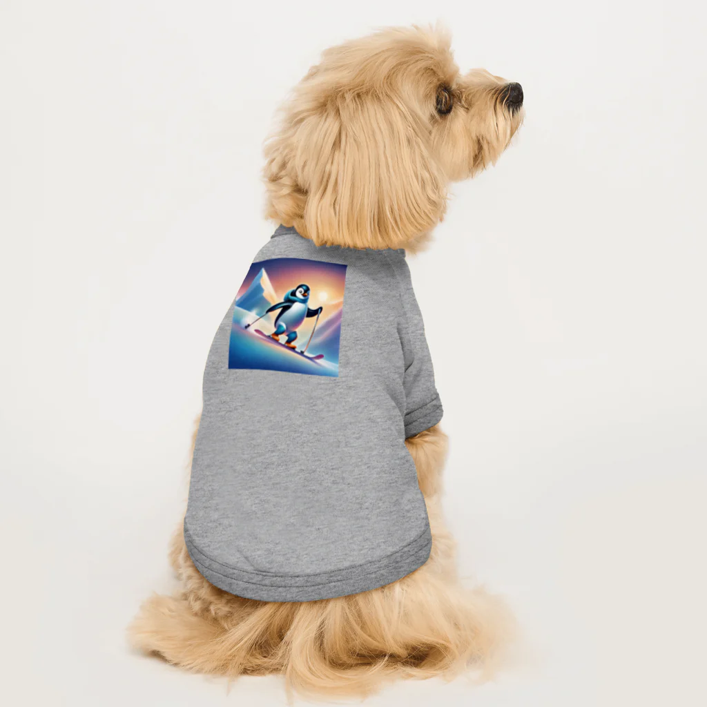 Yumexのスキーをするペンギンのペーくん Dog T-shirt