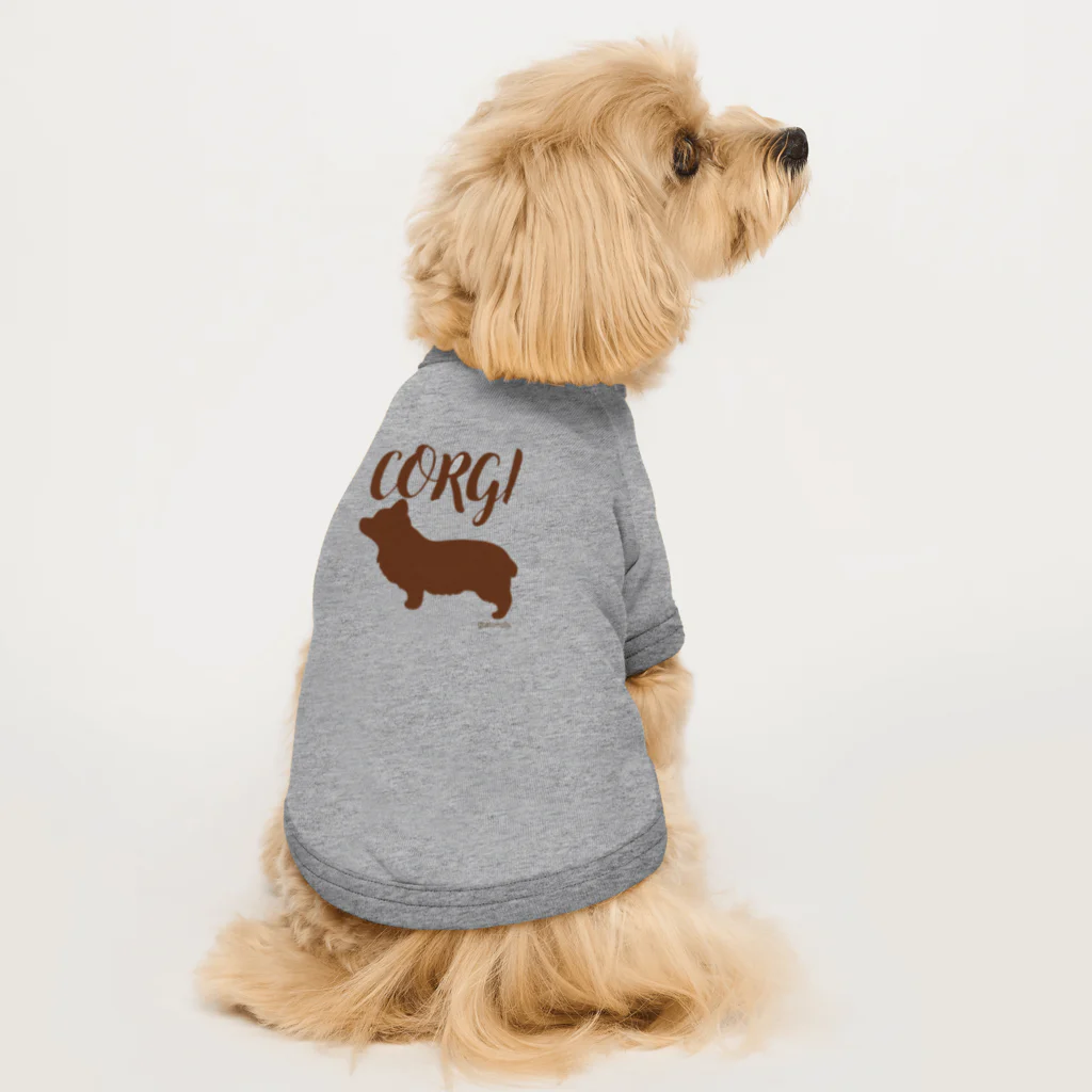 Corgi×Corgiのシルエットコーギー Dog T-shirt
