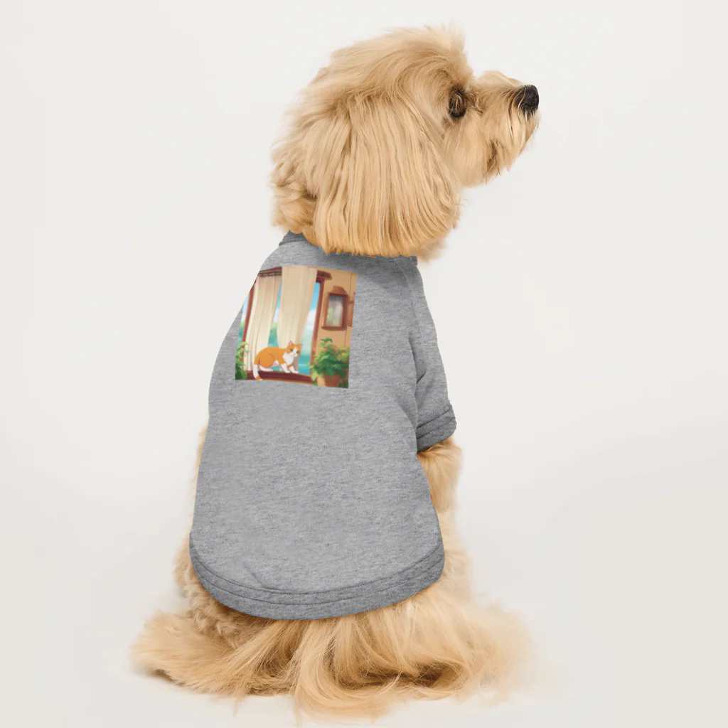 wtr3045のカーテンで遊んでいる猫 Dog T-shirt