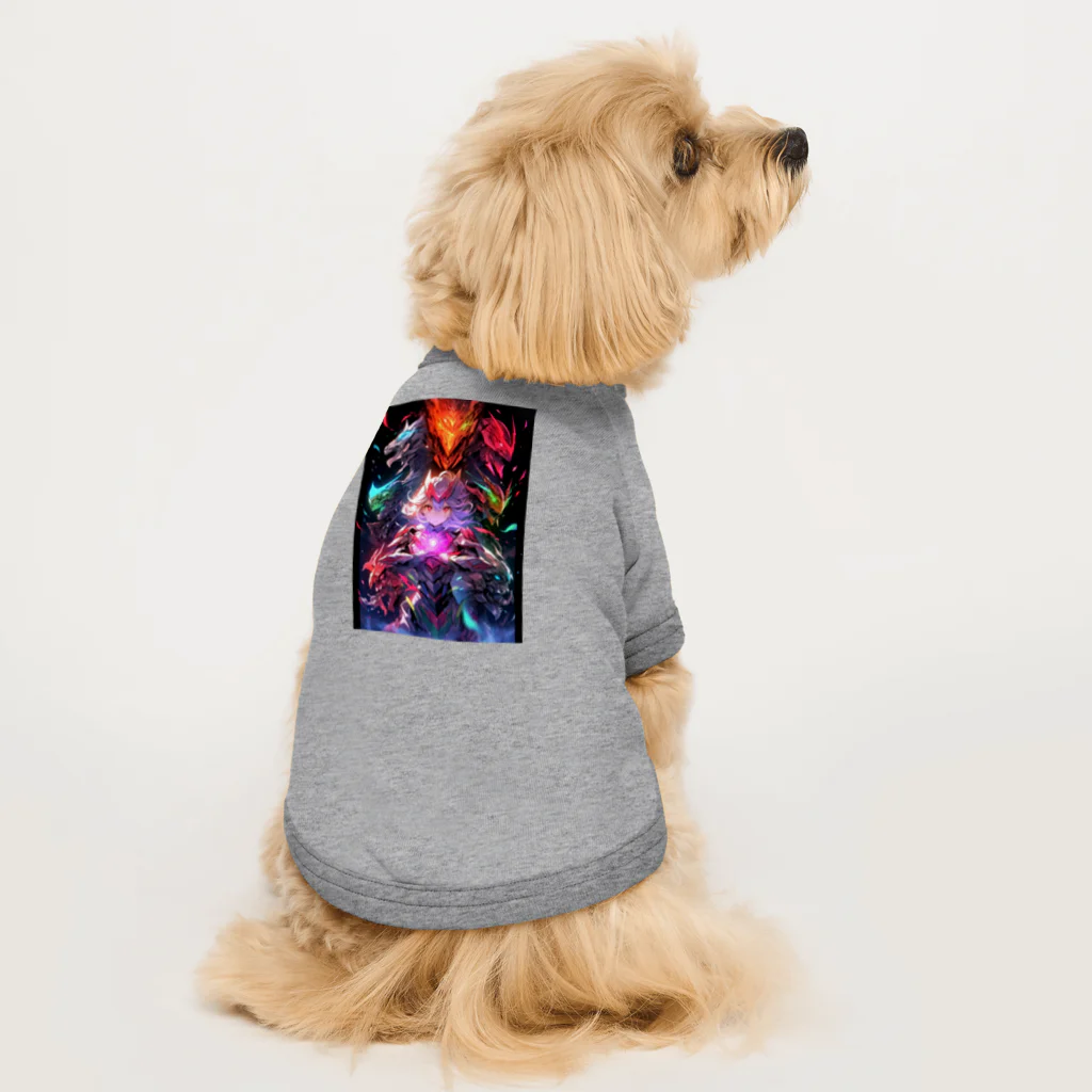 シロクマペンギンのドラゴンファイターガールwith竜の変身ヒーロー Dog T-shirt