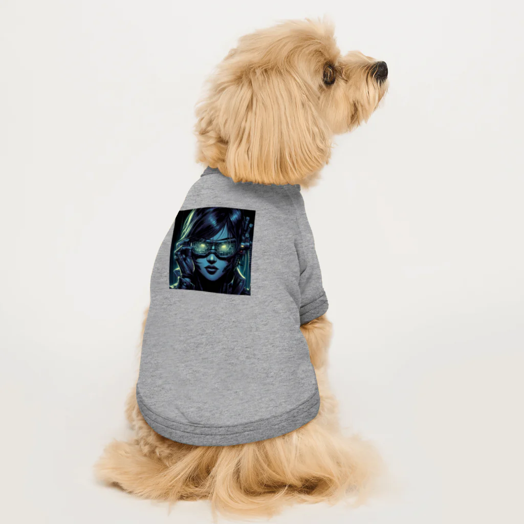 kangekiのサイバーパンクガールNo.21 Dog T-shirt