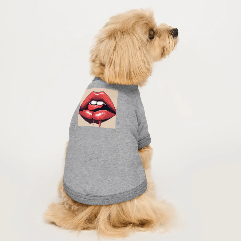 Nin9neのlips Dog T-shirt