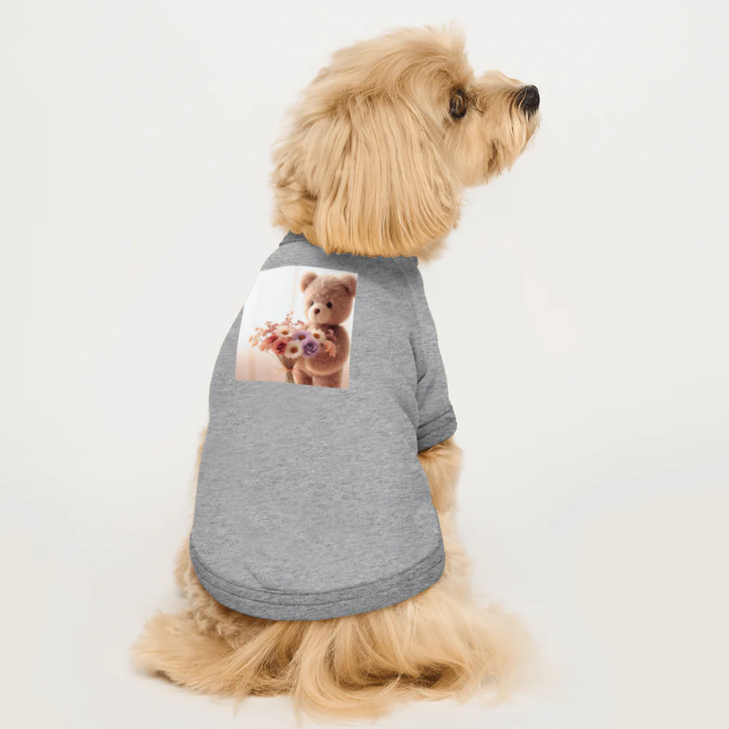 星パンダショップのはなとくま　～flower and bear～ Dog T-shirt