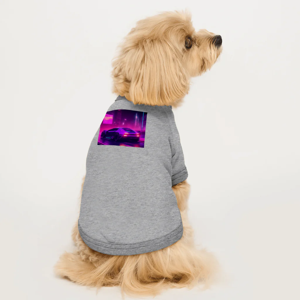 shell_hutの闇夜の中、主人公が追手から逃げるために猛スピードで運転している車 Dog T-shirt