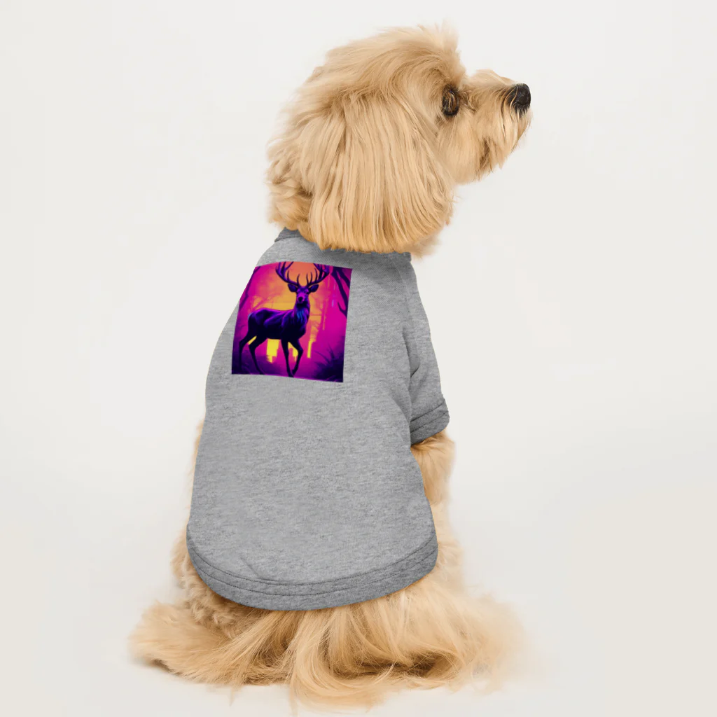 ZeroCreativeのネオンな鹿 Dog T-shirt