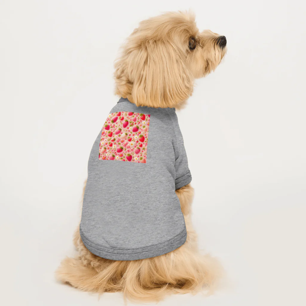 レインボーのいちご畑 Dog T-shirt